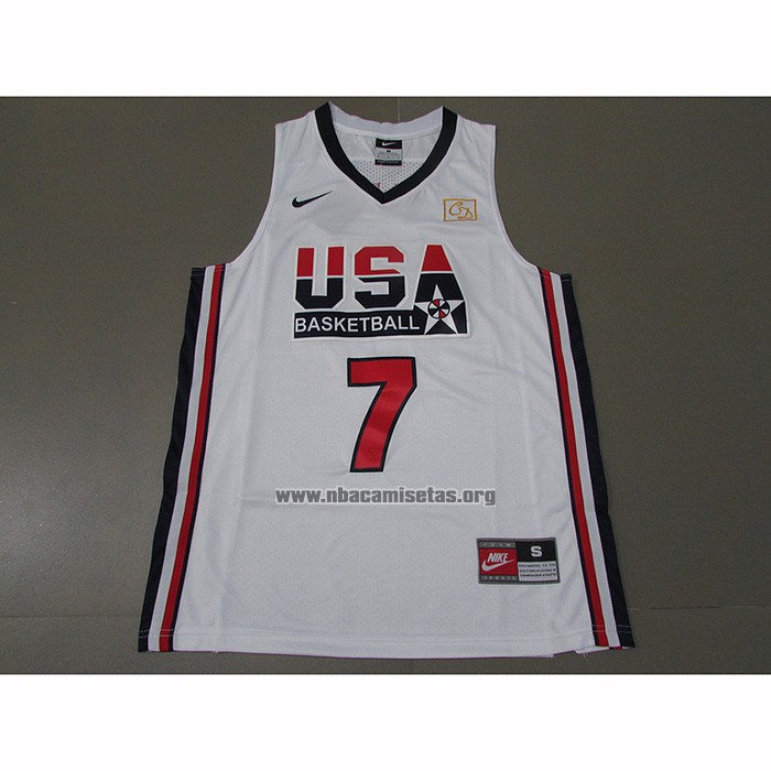 Camiseta USA 1992 Larry Bird NO 7 Blanco
